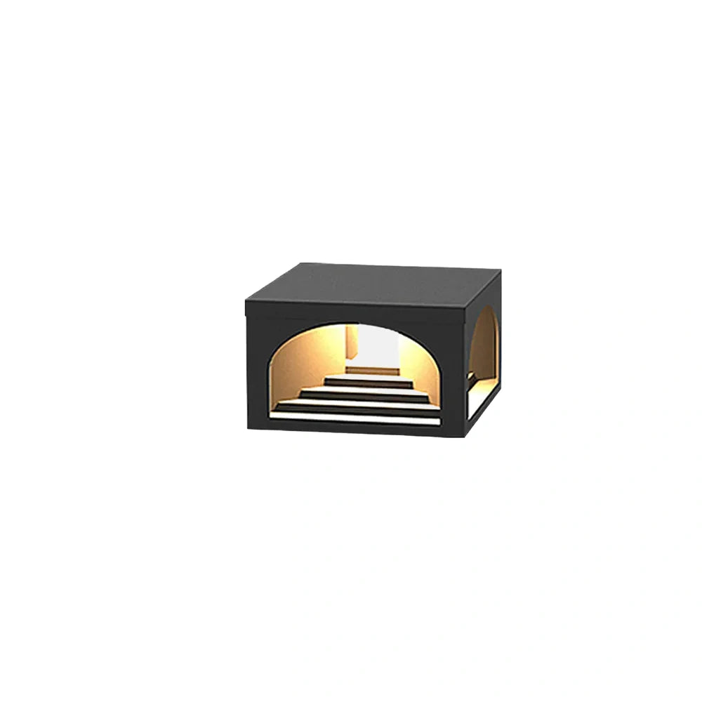 Minimalist Pier-Mount Pillar Light - Black