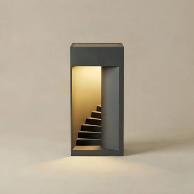 ALS793Arcato Modern Outdoor Floor Lamp - Black Metal Rectangular Design for Garden & Patio