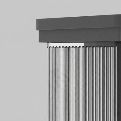 Irondale Industrielle Außenwandleuchte – Rechteckiges Design aus schwarzem Metall für den Garten