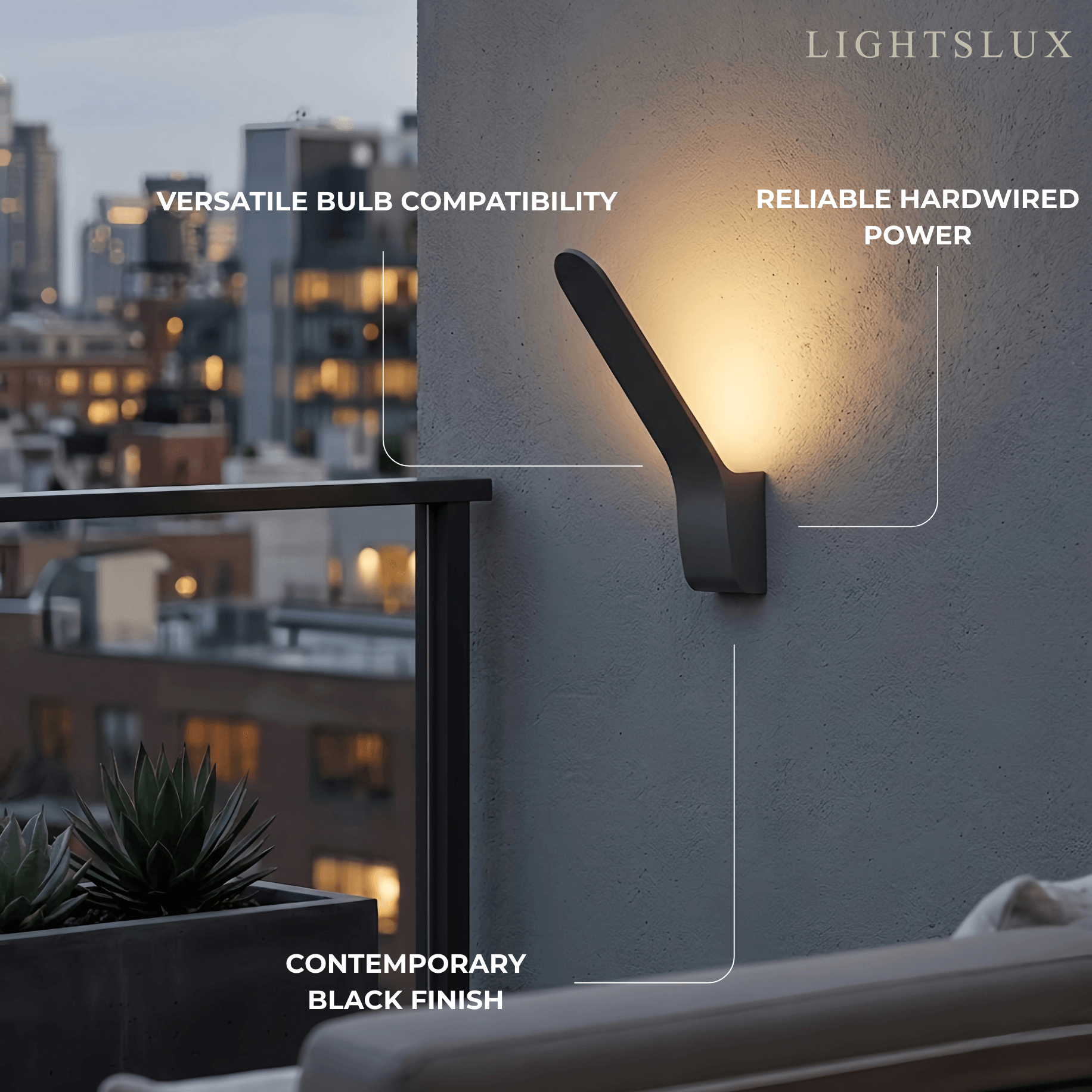 Arcato Modern Tilted Linear Outdoor Wall Lamp