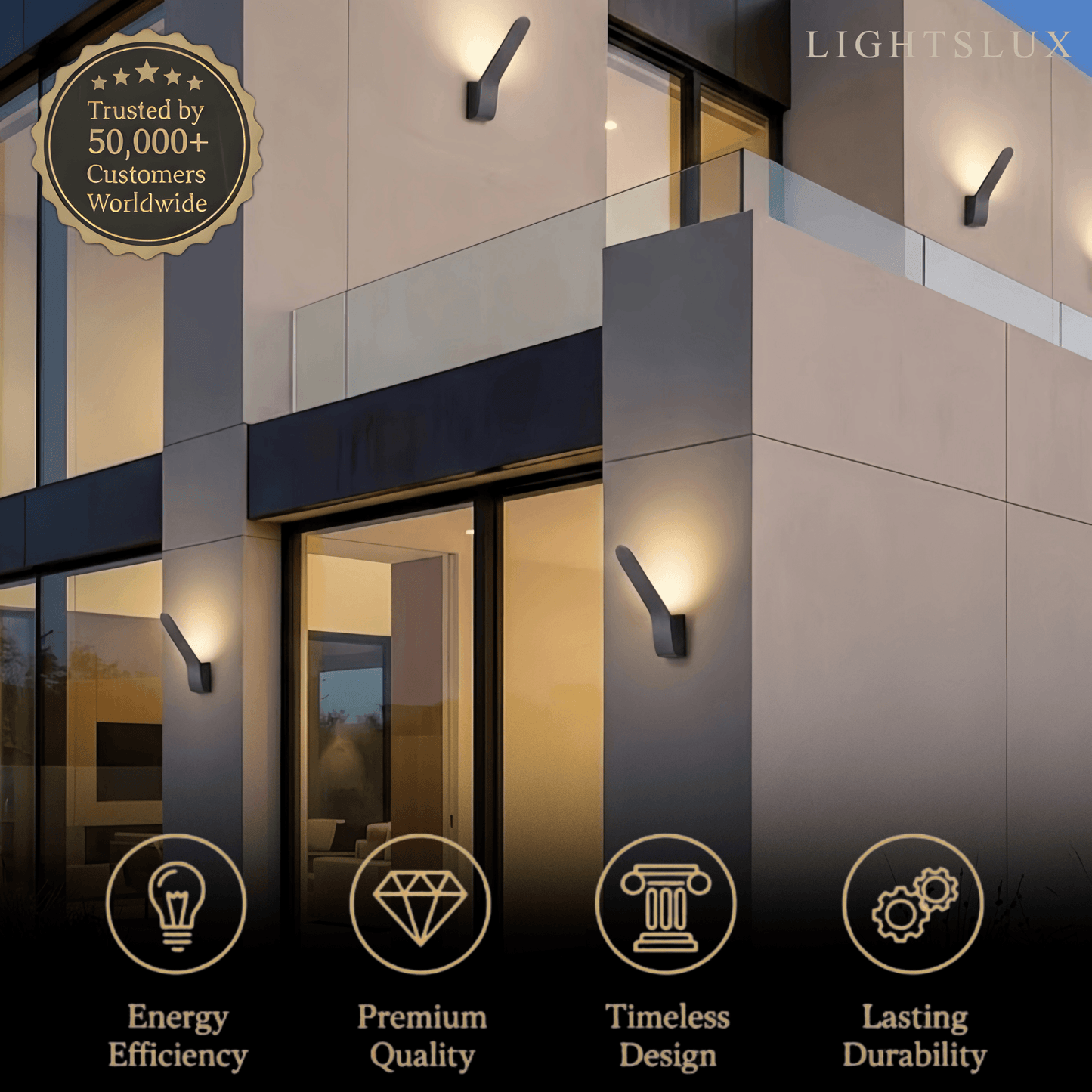 Arcato Modern Tilted Linear Outdoor Wall Lamp