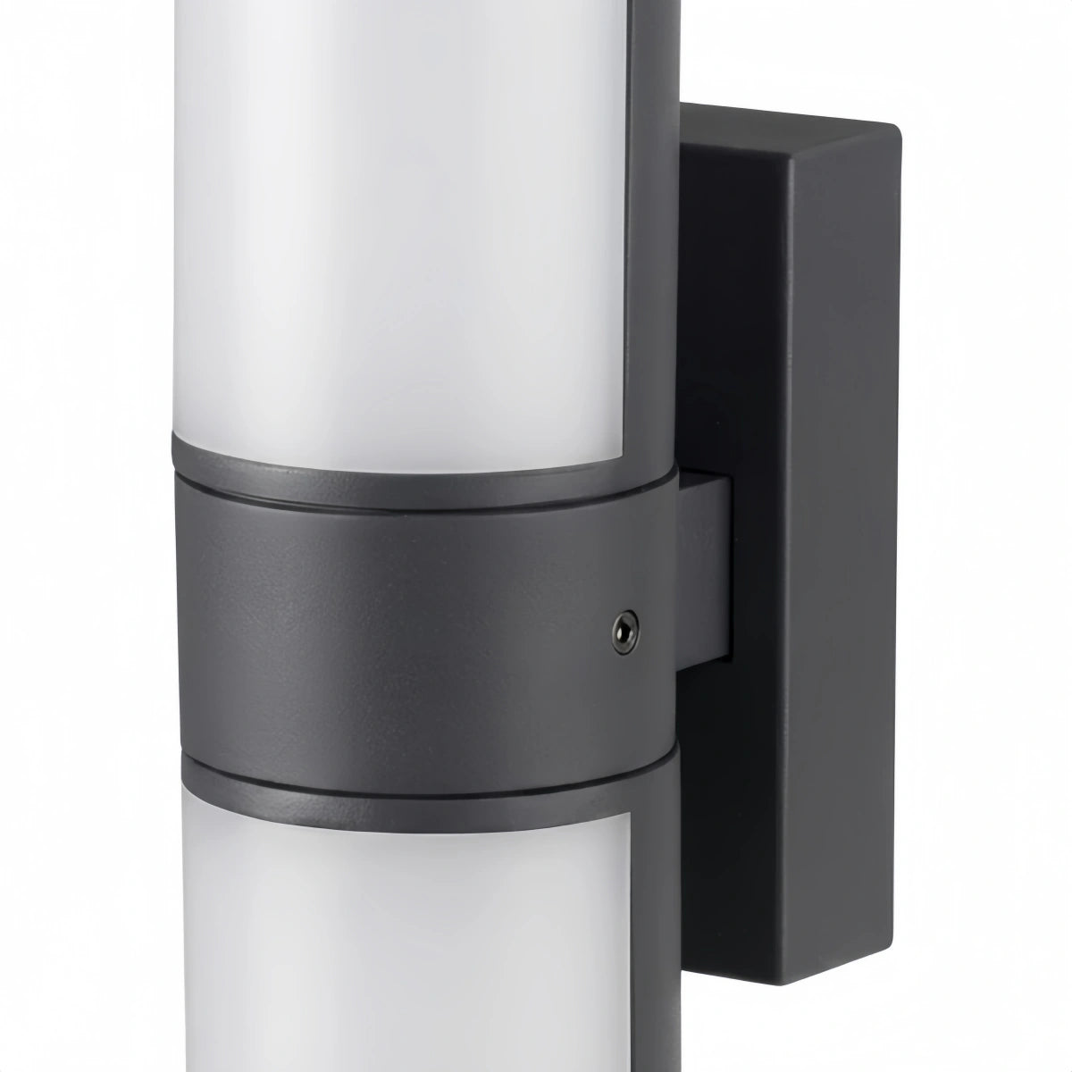 Irondale Moderne Sensor-Außenwandleuchte – Schwarzes Metall & Acryl-Zylinder Garten