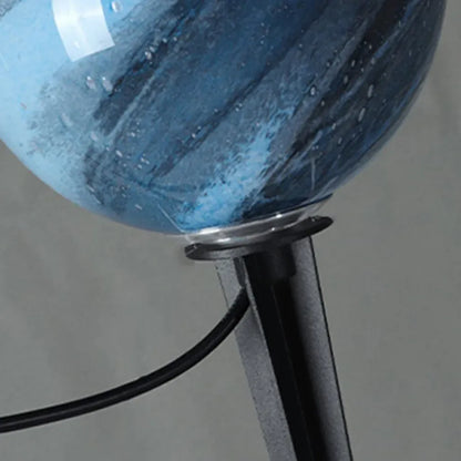 Ground Lamp – Metal in Blue & Milk Curry for Garden