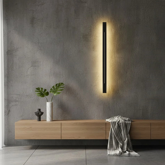 Arcato Minimalistische LED-Wandleuchte – Schwarz/Gold fürs Schlafzimmer