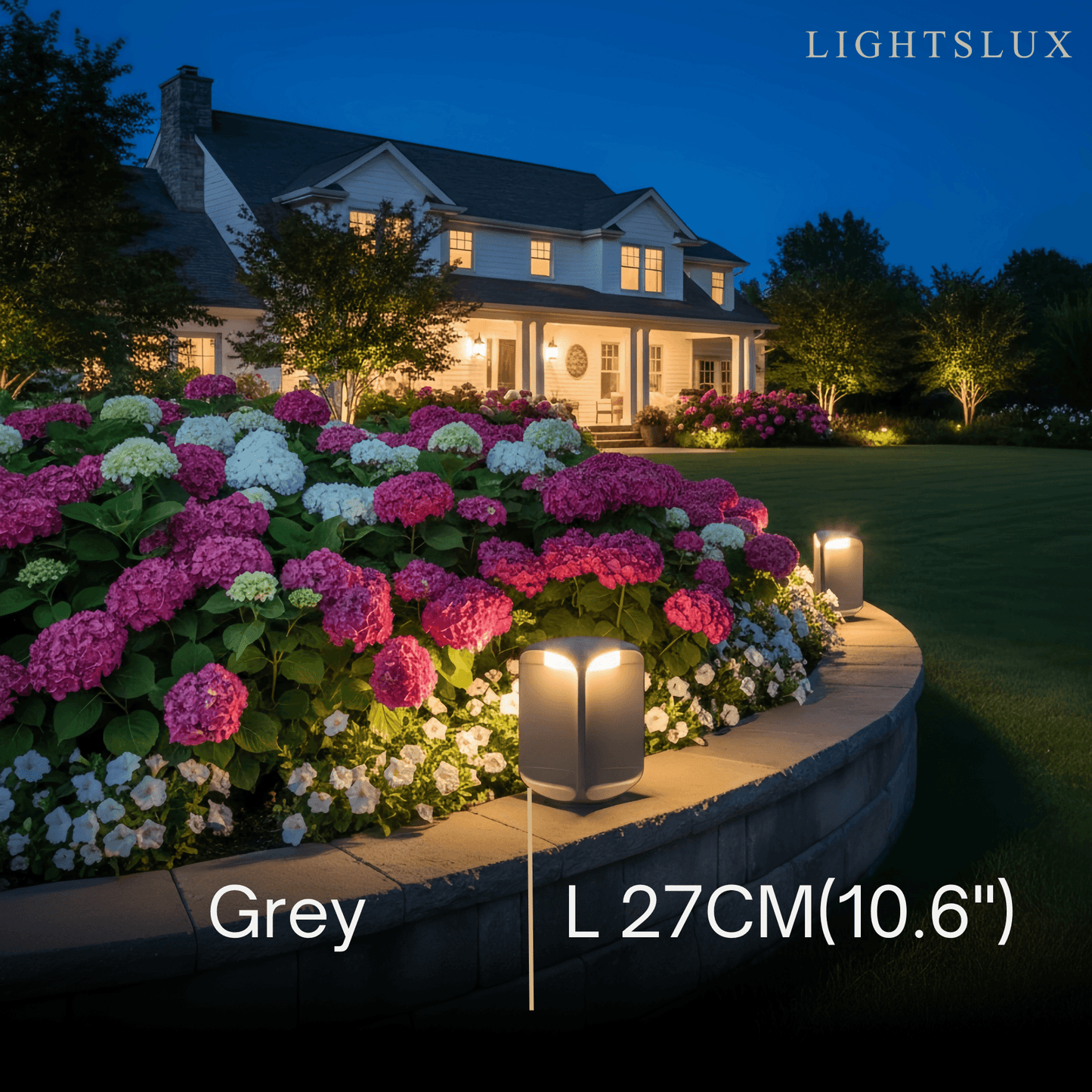 Stellar Modern Cylindrical Outdoor Floor Lamp – Black or Grey Metal & Glass Fixture