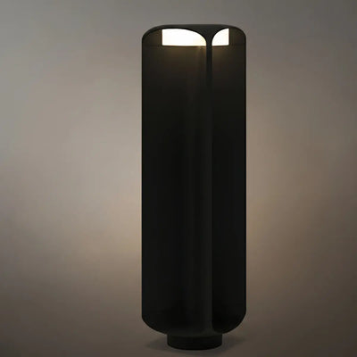 Stellar Modern Cylindrical Outdoor Floor Lamp – Black or Grey Metal & Glass Fixture