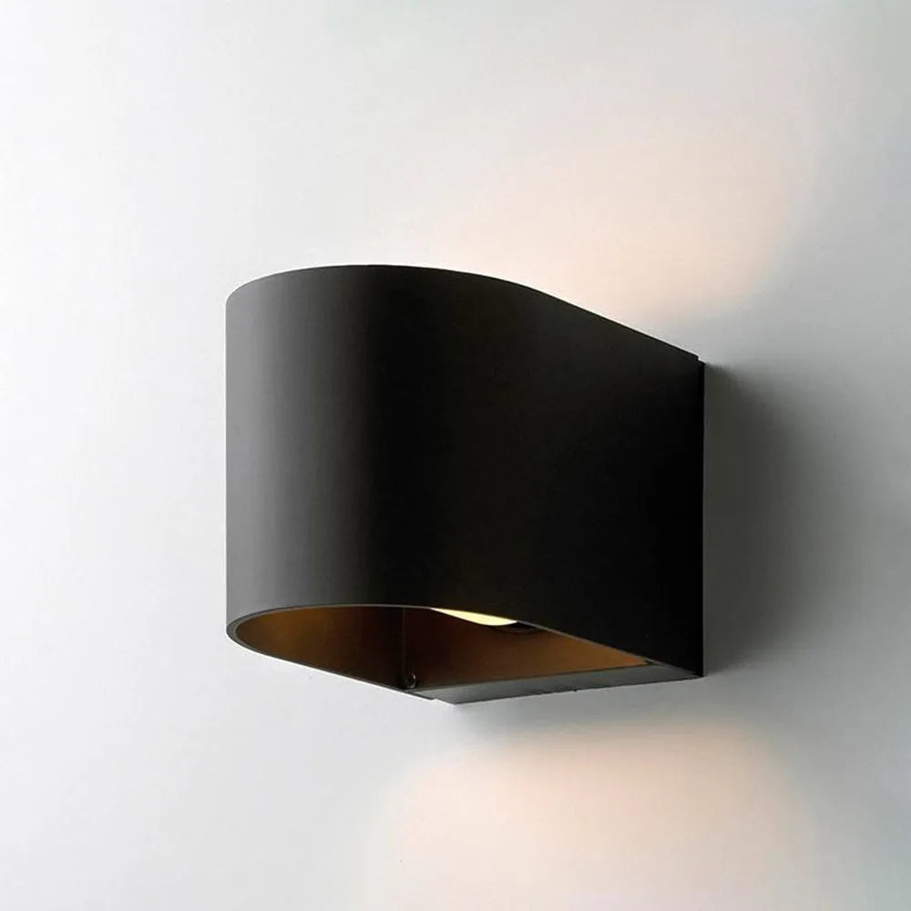 Industrial Black Outdoor Wall Lamp Metal Cylindrical Outdoor