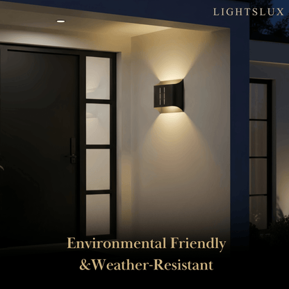 Irondale Modern Solar Sensor Wall Lamp – Black Metal Courtyard/Garden