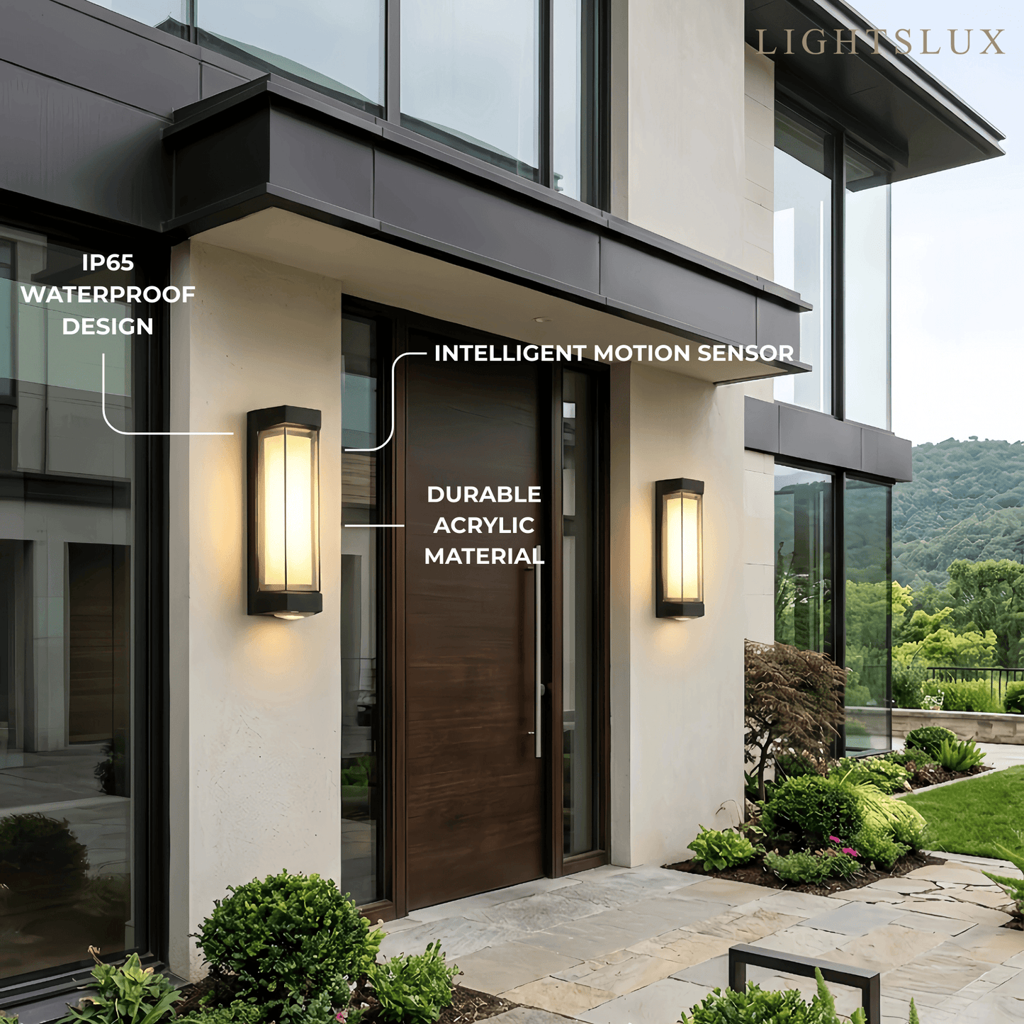 Arcato Nordic Outdoor Wall Lamp – White/Black Acrylic Light for Courtyard/Patio