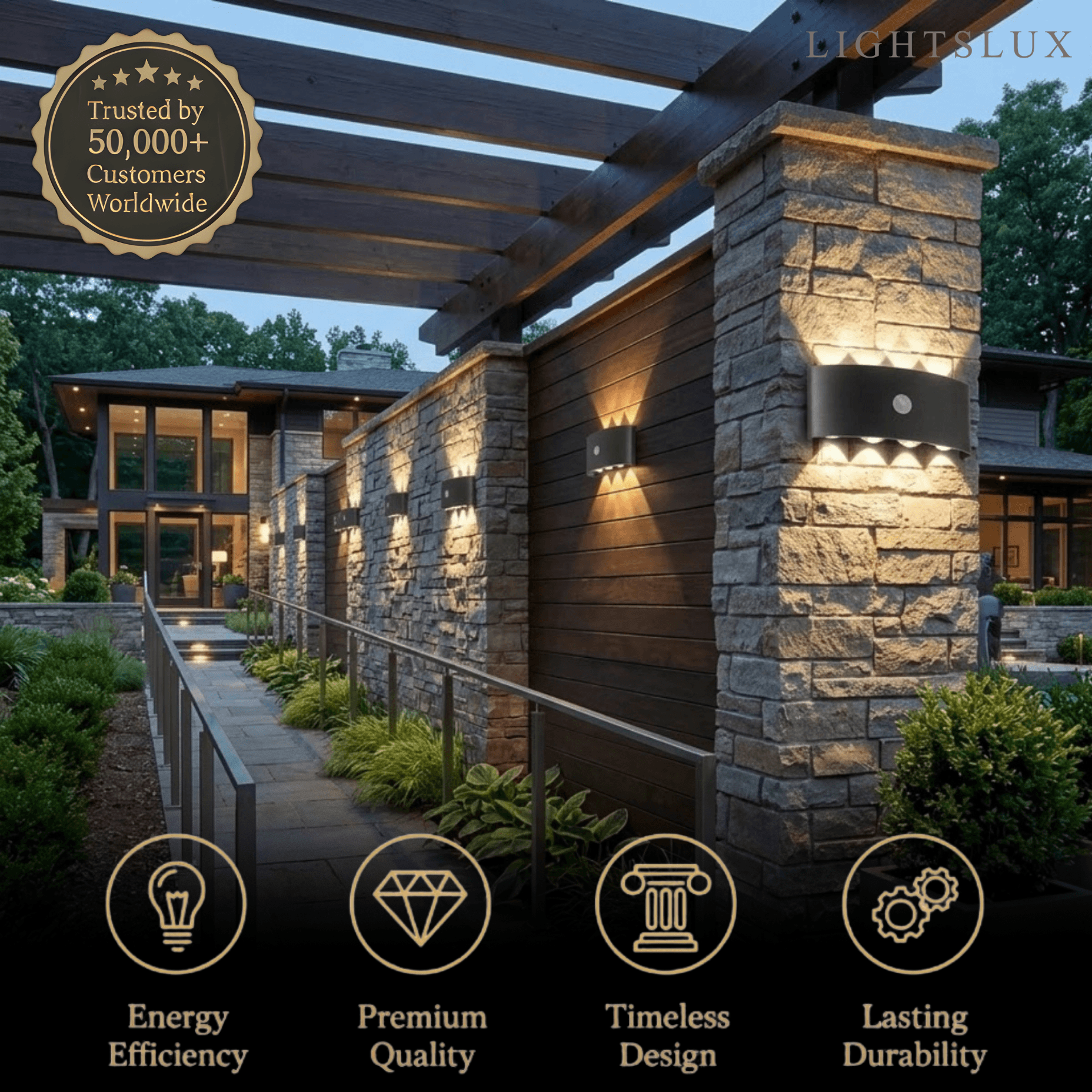 Arcato Modern Outdoor Wall Lamp - Black