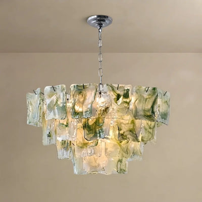 Excelis Luxury Branch-Style Tiered Chandelier— Metal & Glass Multicolor for Dining Room