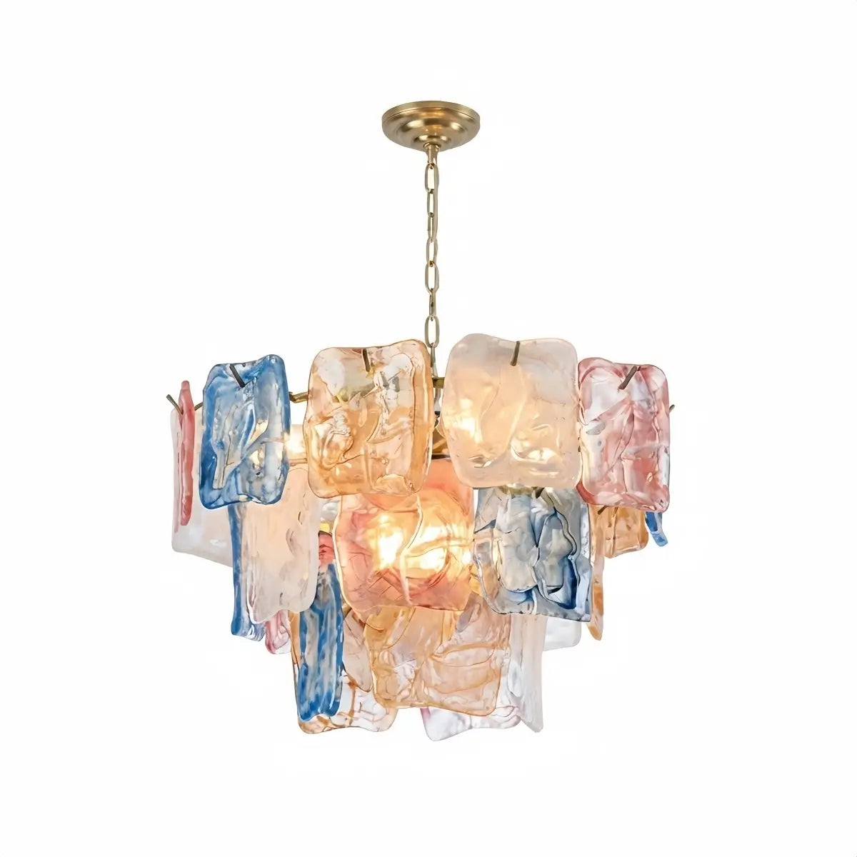 Excelis Luxury Branch-Style Tiered Chandelier— Metal & Glass Multicolor for Dining Room