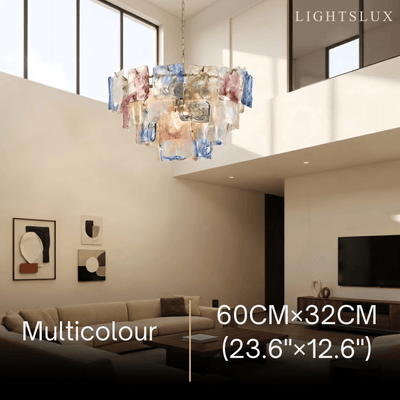 Excelis Luxury Branch-Style Tiered Chandelier— Metal & Glass Multicolor for Living Room