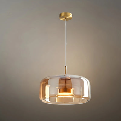 Vetro Moderne mundgeblasene Pendelleuchte – Rauchglas- und Metallakzent für Kücheninsel