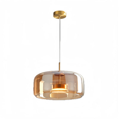 Vetro Moderne mundgeblasene Pendelleuchte – Rauchglas- und Metallakzent für Kücheninsel
