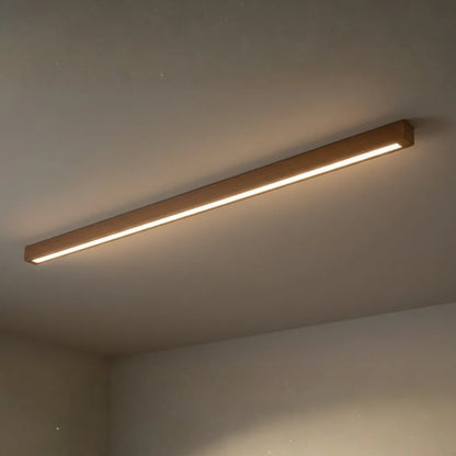 Arcato Minimalist Linear LED Ceiling Light – Walnut/Wood for Living Room