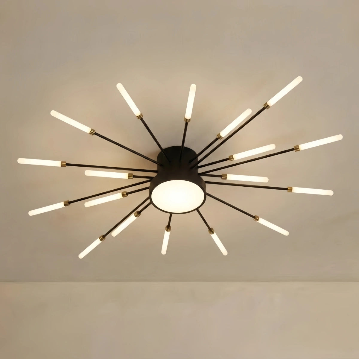 Nebula Moderne Feuerwerk Deckenleuchte – Gold/Schwarz für Schlafzimmer Esszimmer Wohnzimmer