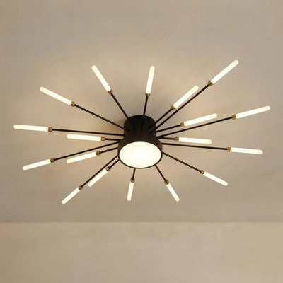 Nebula Moderne Feuerwerk Deckenleuchte – Gold/Schwarz für Schlafzimmer Esszimmer Wohnzimmer