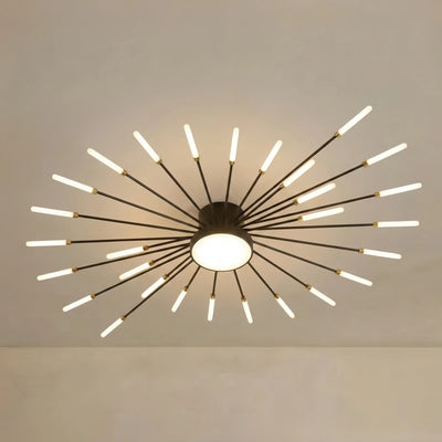 Nebula Moderne Feuerwerk Deckenleuchte – Gold/Schwarz für Schlafzimmer Esszimmer Wohnzimmer