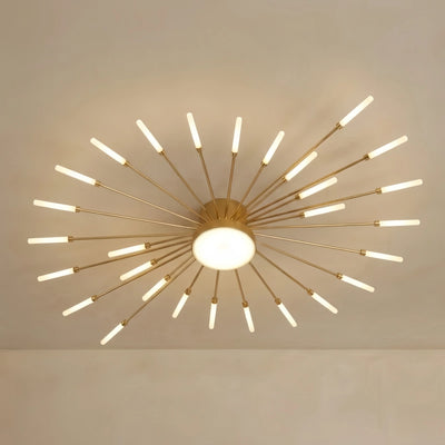 Nebula Moderne Feuerwerk Deckenleuchte – Gold/Schwarz für Schlafzimmer Esszimmer Wohnzimmer