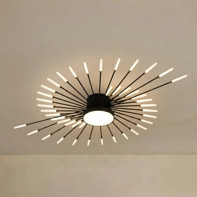 Nebula Moderne Feuerwerk Deckenleuchte – Gold/Schwarz für Schlafzimmer Esszimmer Wohnzimmer