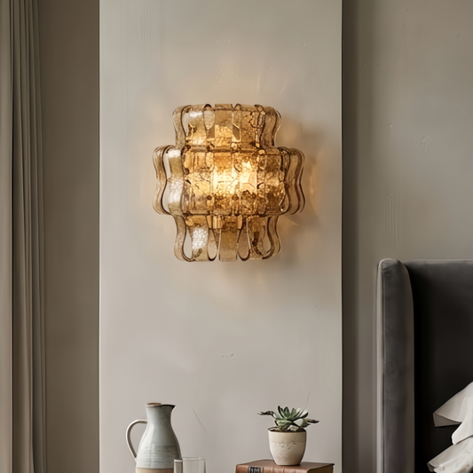 Vetro Art Deco Luxus-Wandleuchte – Metall & Glas Antikmessing für Wohnzimmer