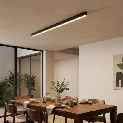 Arcato Minimalistische lineare LED-Deckenleuchte – Schwarz für das Wohnzimmer