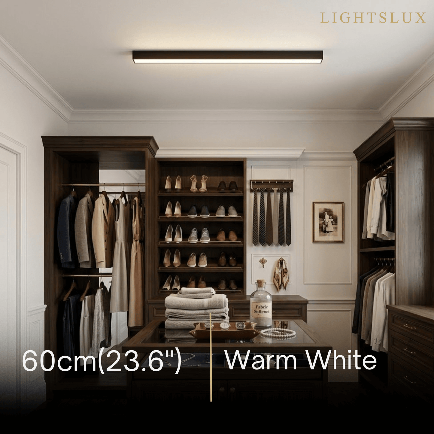 Arcato Minimalist Linear LED Ceiling Light – Black for Living Room