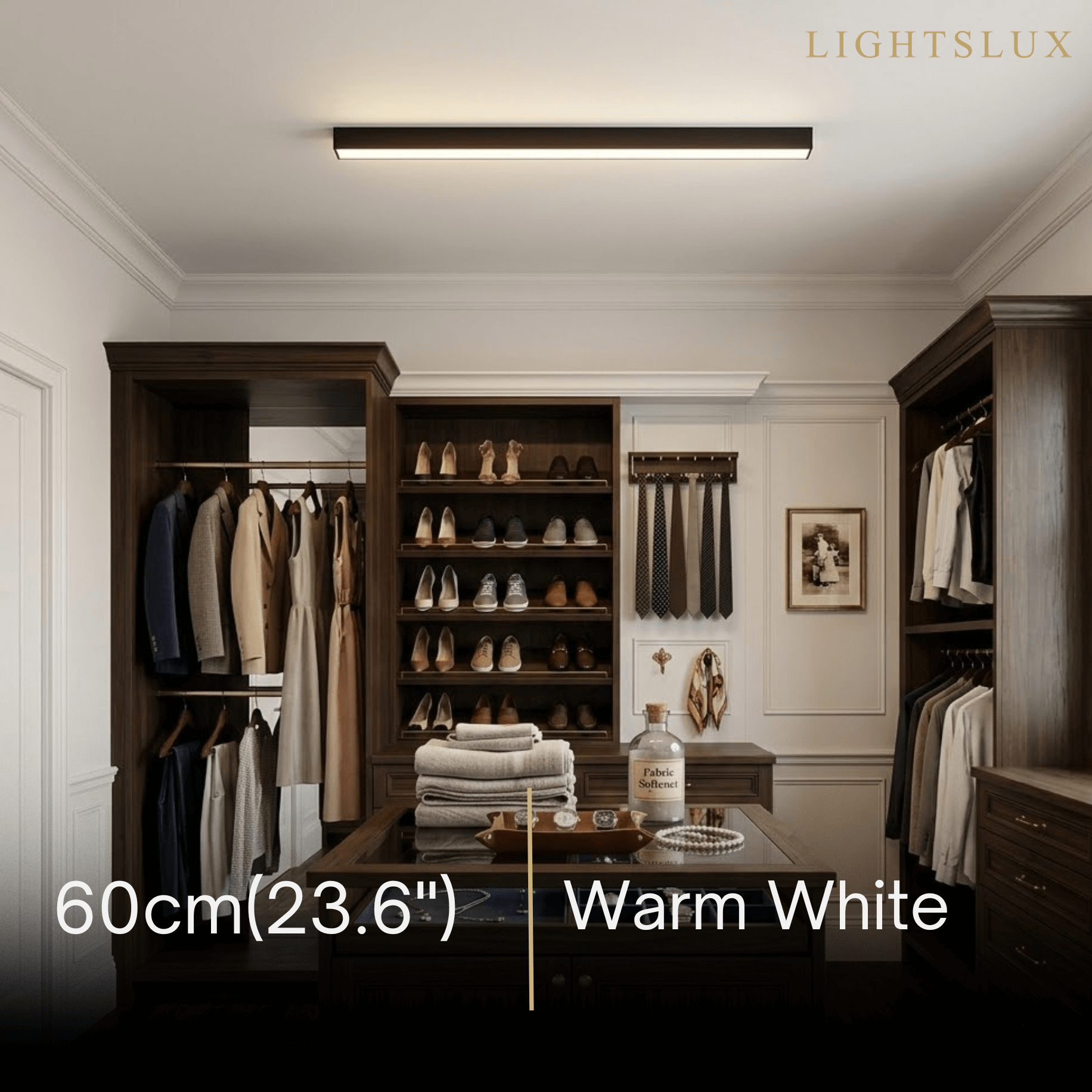 Arcato Minimalist Linear LED Ceiling Light – Black for Living Room