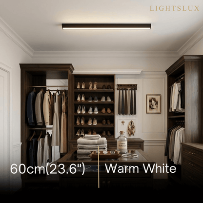 Arcato Minimalist Linear LED Ceiling Light – Black for Living Room