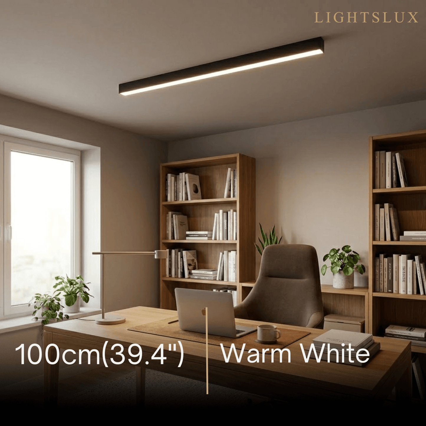 Arcato Minimalist Linear LED Ceiling Light – Black for Living Room