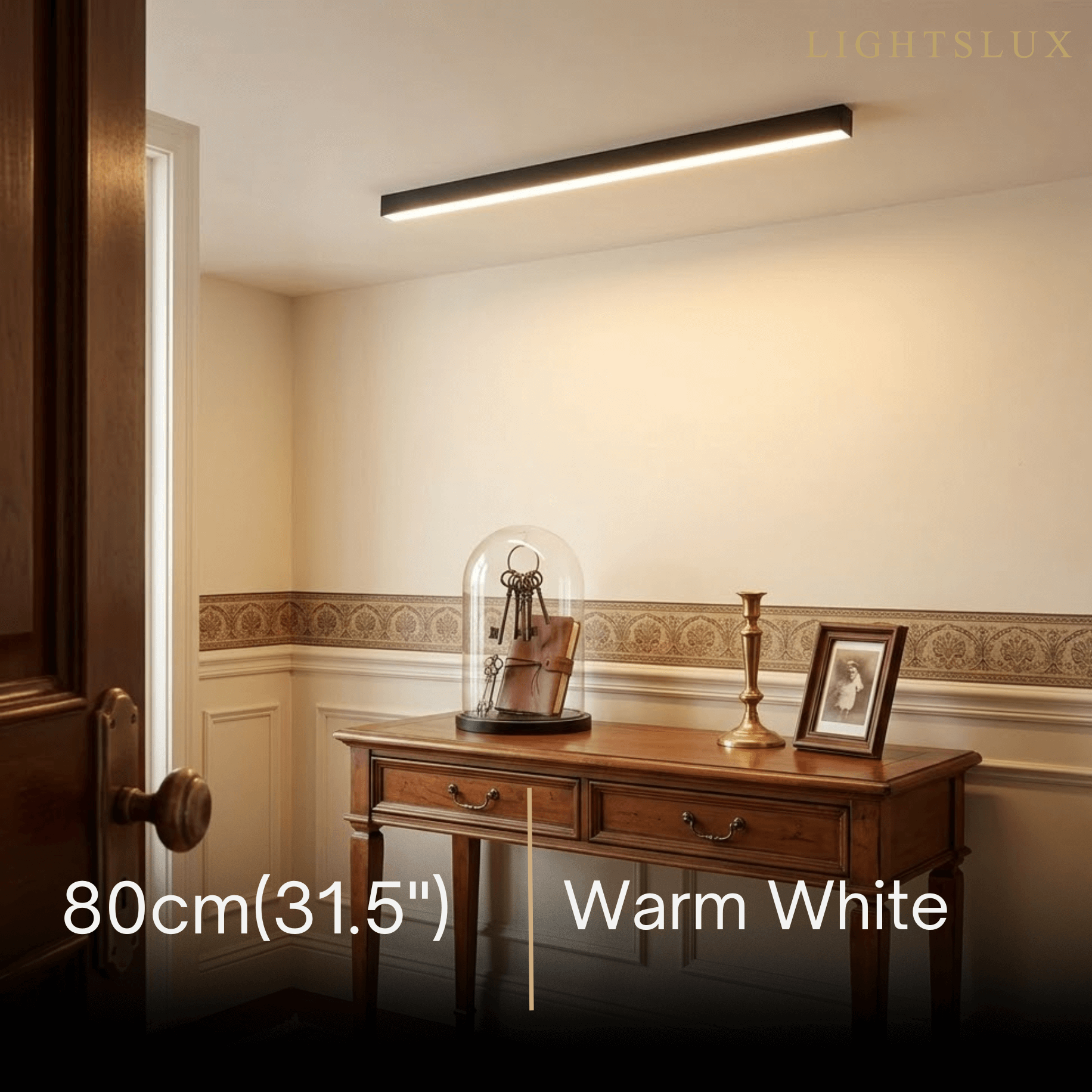 Arcato Minimalist Linear LED Ceiling Light – Black for Living Room