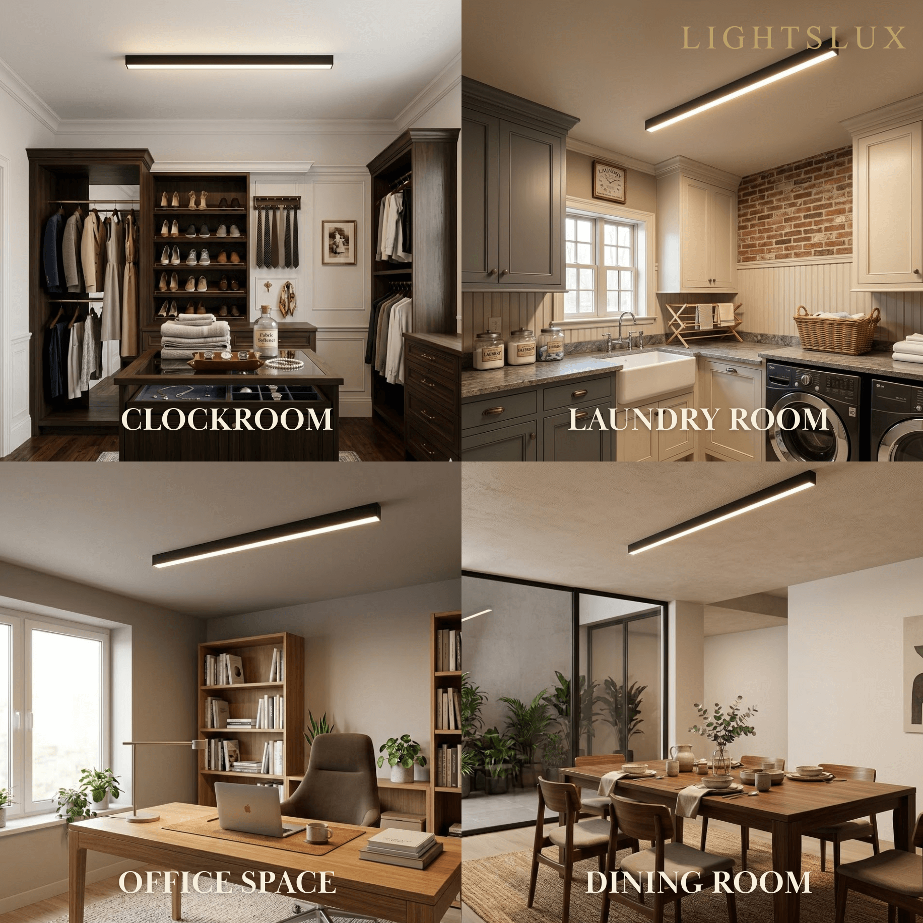 Arcato Minimalist Linear LED Ceiling Light – Black for Living Room