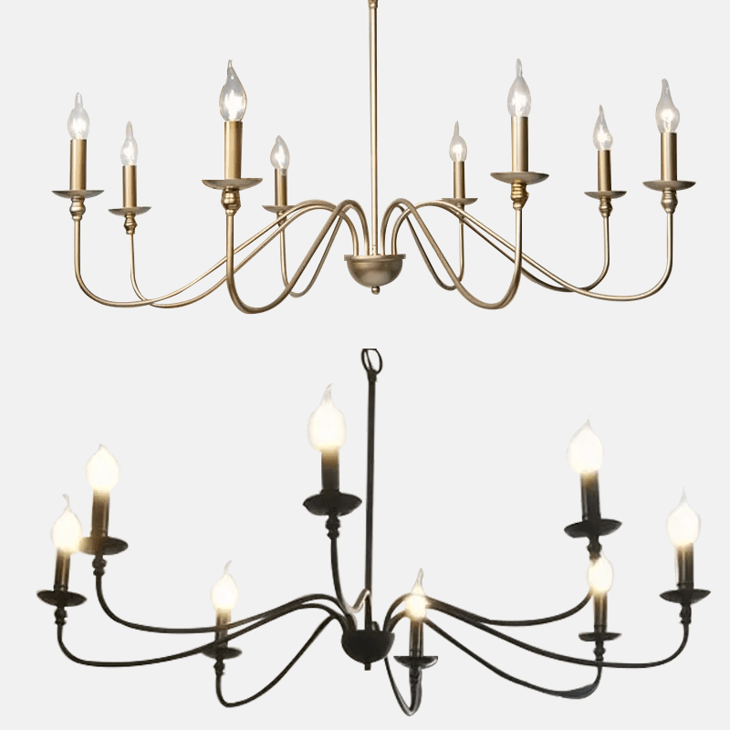 Royal Candle LED Black/Gold Chandelier 