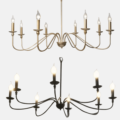 Royal Candle LED Black/Gold Chandelier 