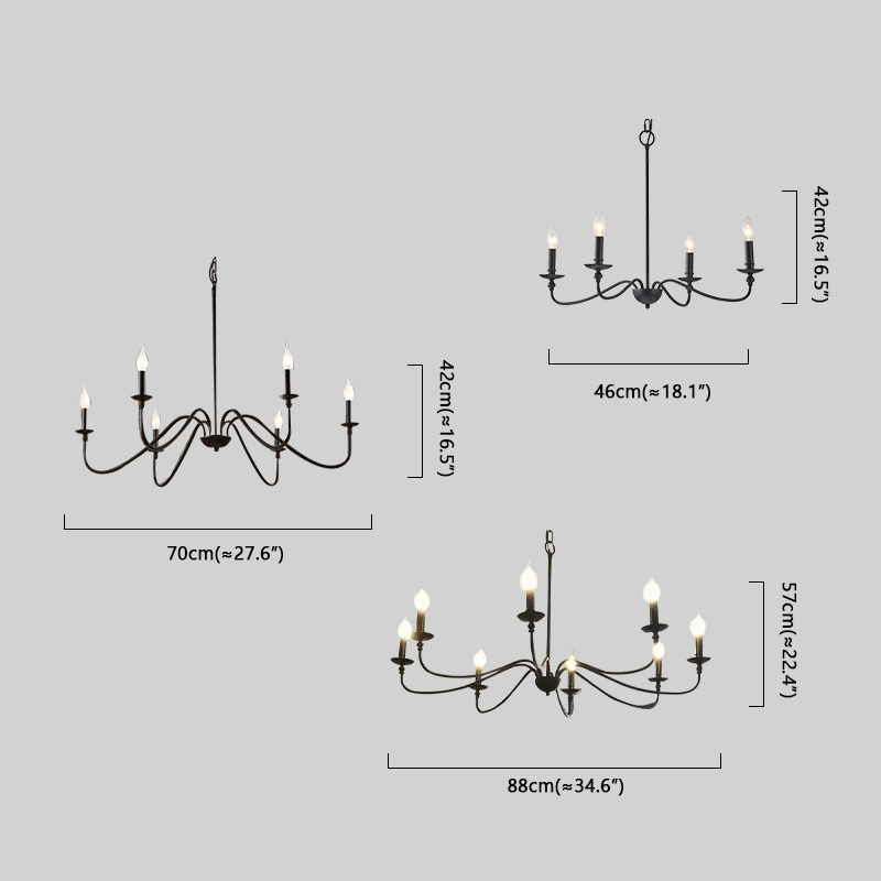 Royal Candle LED Chandelier Dmension