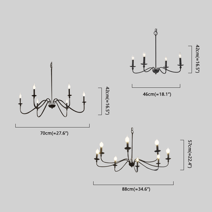 Royal Candle LED Chandelier Dmension