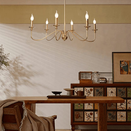 Royal Candle LED Gold 6-Head Chandelier for Dining Room