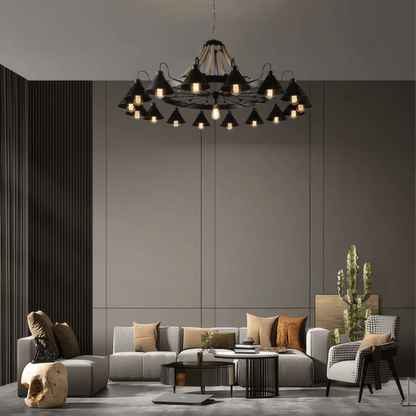  Industrial Ring Chandelier 17 Heads for Living Room