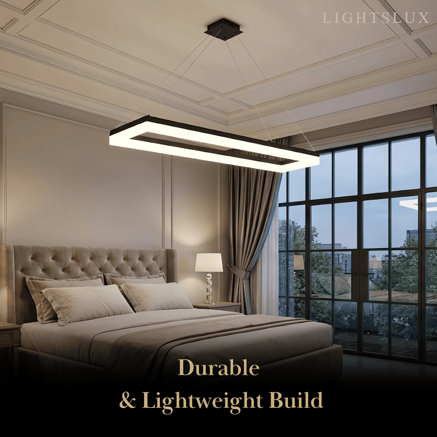 Arcato Modern Rectangular Pendant Light - Black Metal/Acrylic for Dining Room