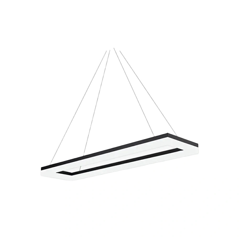Arcato Modern Rectangular Pendant Light - Black Metal/Acrylic for Dining Room