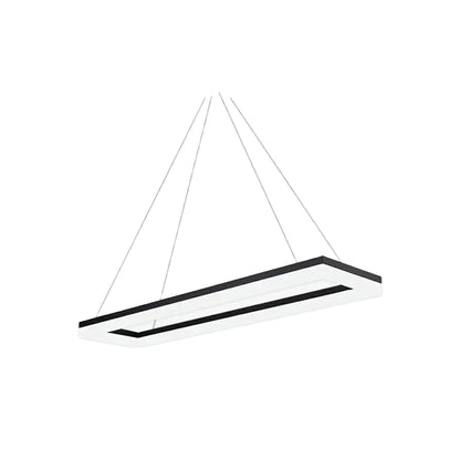 Arcato Modern Rectangular Pendant Light - Black Metal/Acrylic for Dining Room