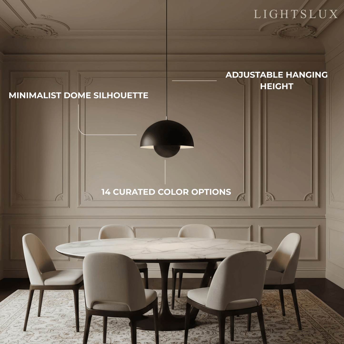Morandia Art Deco Morandi Dome Pendant Light 