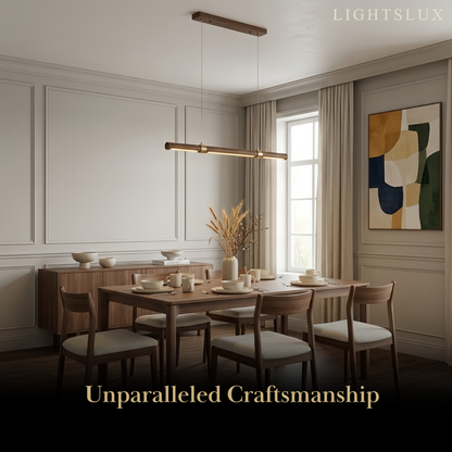 Arcato Modern Walnut Linear Pendant Light