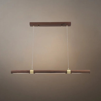 Arcato Modern Walnut Linear Pendant Light
