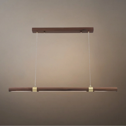 Arcato Modern Walnut Linear Pendant Light