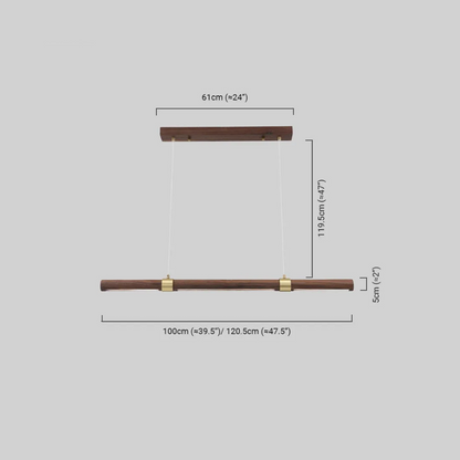 Arcato Modern Walnut Linear Pendant Light