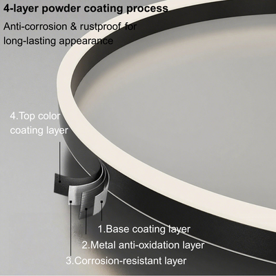 Moderne Ring-Deckenleuchte – Schwarz Metall Lampe Schlafzimmer