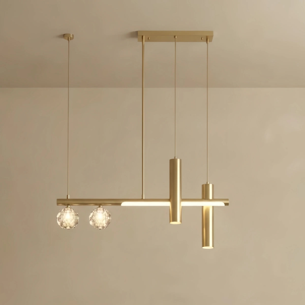 Excelis Modern Crystal Pendant Light – Luxury Gold Metal & Crystal LED