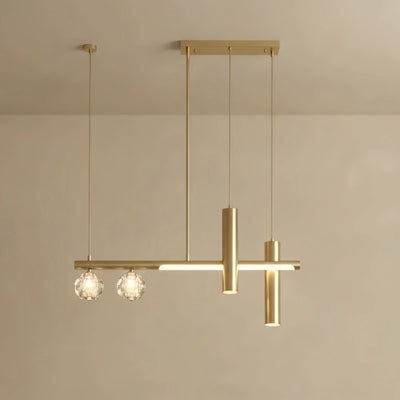 Excelis Modern Crystal Pendant Light – Luxury Gold Metal & Crystal LED